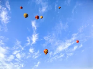 Hot air balloons in vang vieng sky