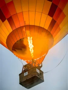 launching hot air balloon