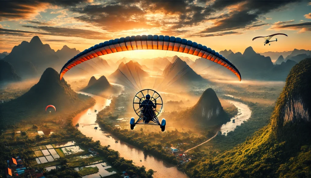amazing vang vieng paramotor