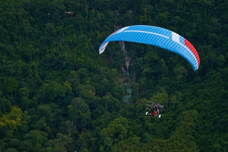 Fly over Kuang Si waterfall